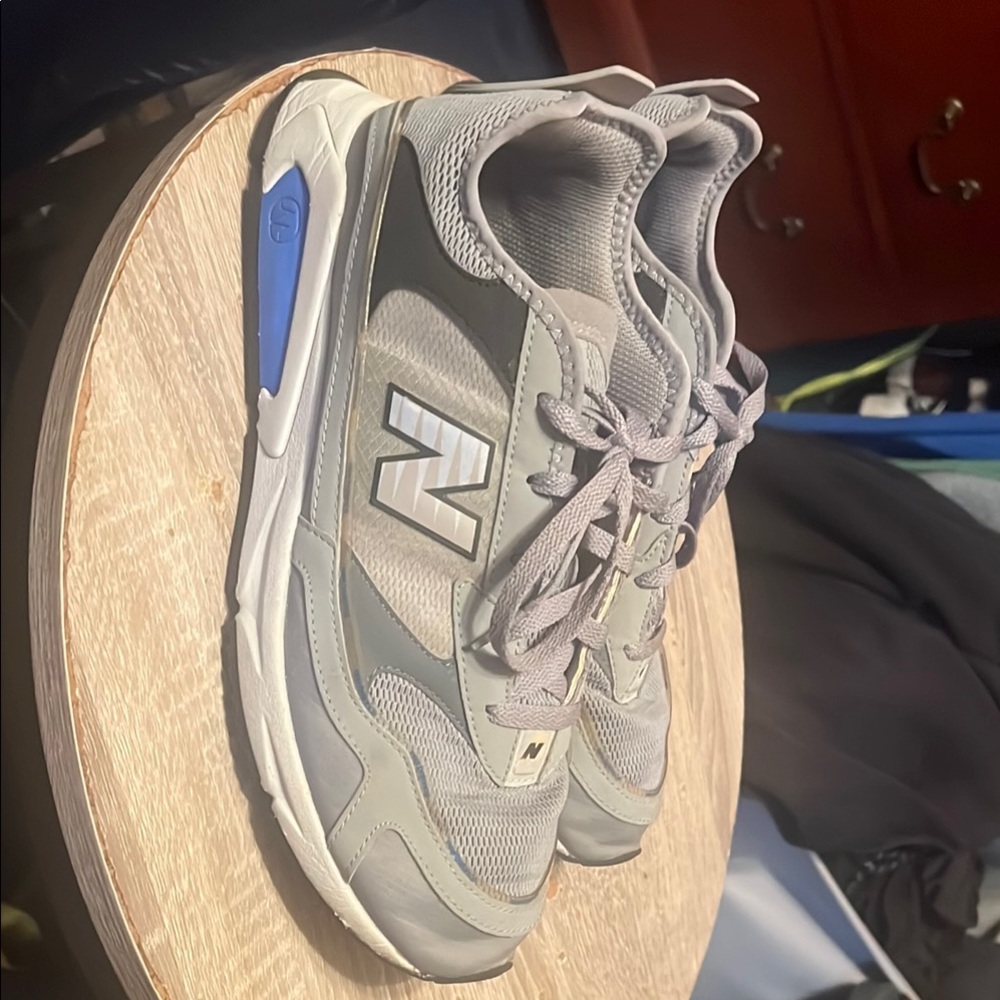 Gray and Blue Sneakers